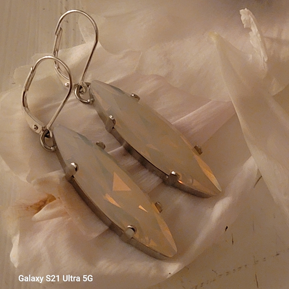 Rosewater Opal Crystal Earrings - Picture 4 of 10